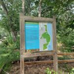 photo of a kiosk displaying trail maps