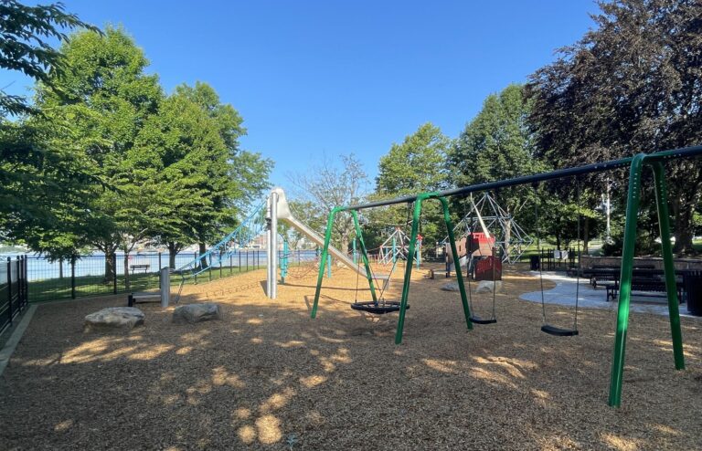 Photo showing play structures at India Point Park