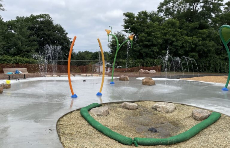 Photo showing splashpad at James J. Ahern Park