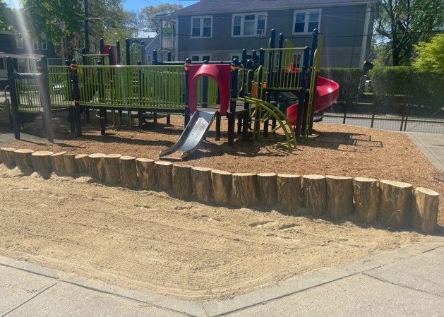A photo showing playground structures at Kerry Kohring Park