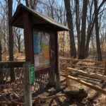 photo f a kiosk displaying trail maps
