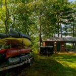 Photo showing canoes on a trailer