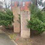 Photo showing stone memorials at Mt. Pleasant Memorial Park