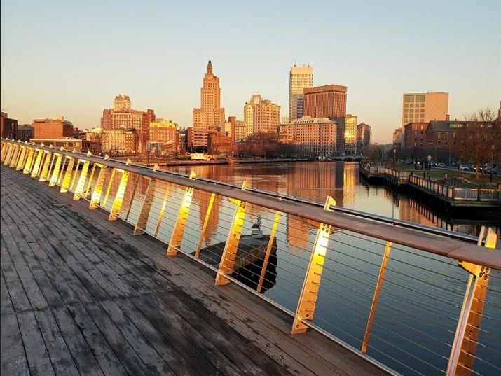 A view of Downtown providence from the Michael S. Van Leesten Bridge