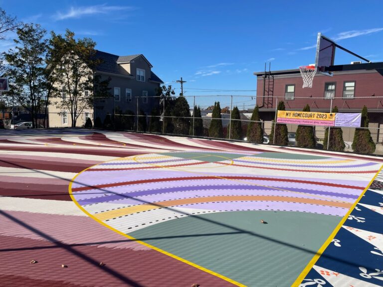 Photo showing the basketball court at Ninth Street Park