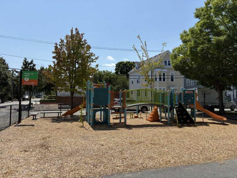 Pearl St Park play structure for ages 5-12 installed summer 2026