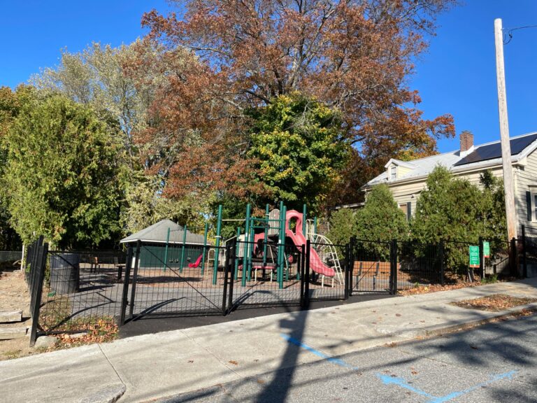 Photo showing playground structures at Pleasant Street Park