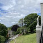 Photo showing trees and statue of Roger Williams at Prospect Terrace
