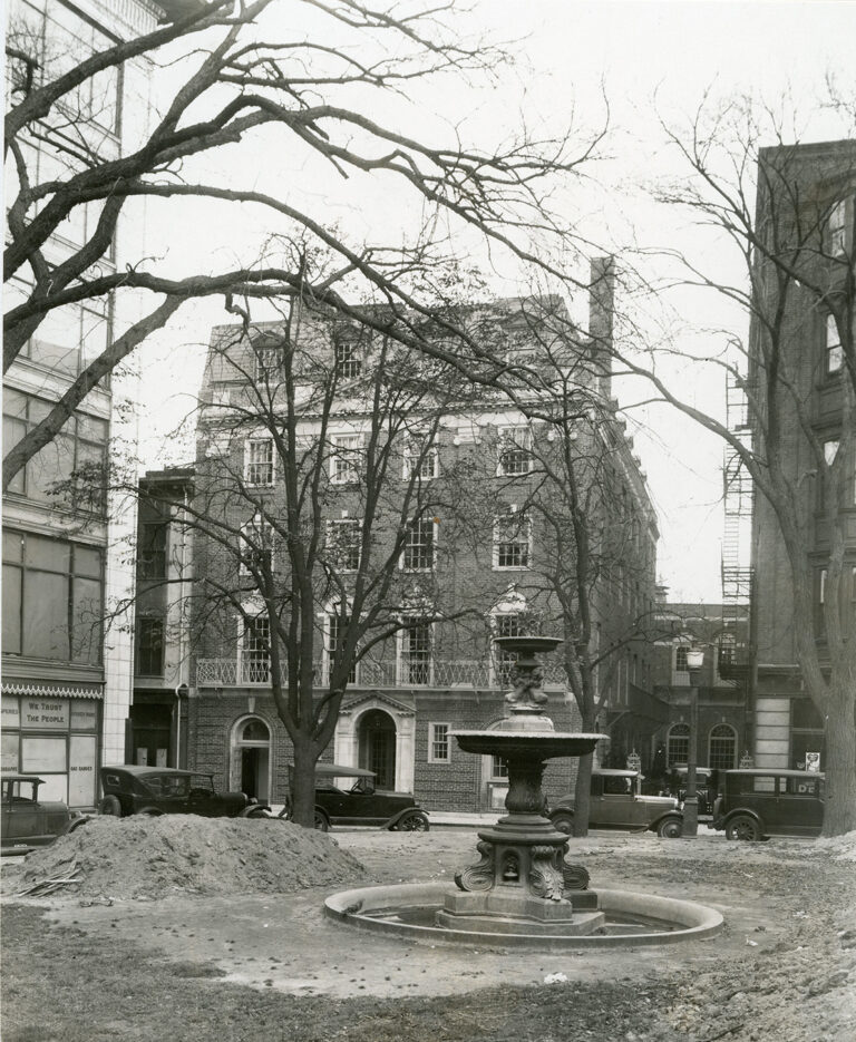 historic photo of the construction of abbot park