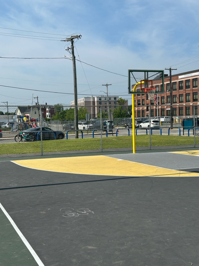 photo showing a basketball court