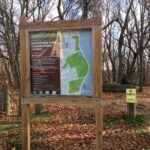 photo of a kiosk displaying trail maps