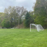 photo of a soccer field and soccer goal
