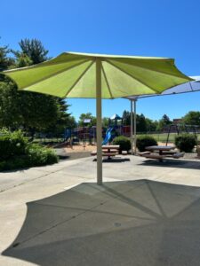 George J West waterpark shade sails and picnic area