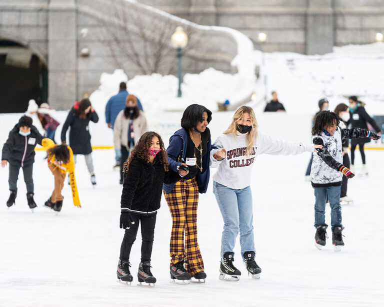 People Ice Skating at the Providence Rink