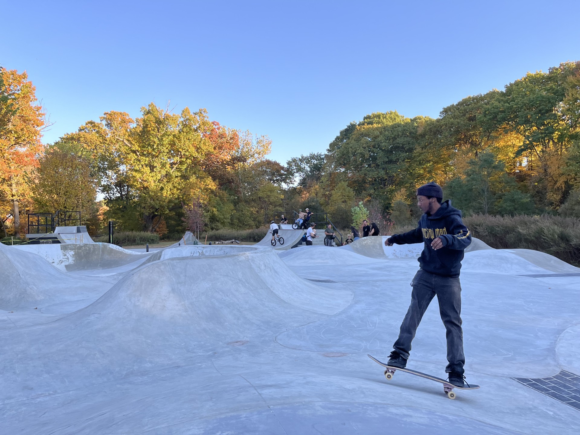 Photo of a person using a skateboard at a skatepark in providence