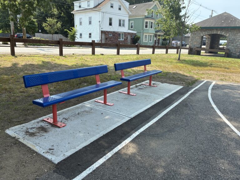 Neutaconkanut basketball court player benches installed 2026