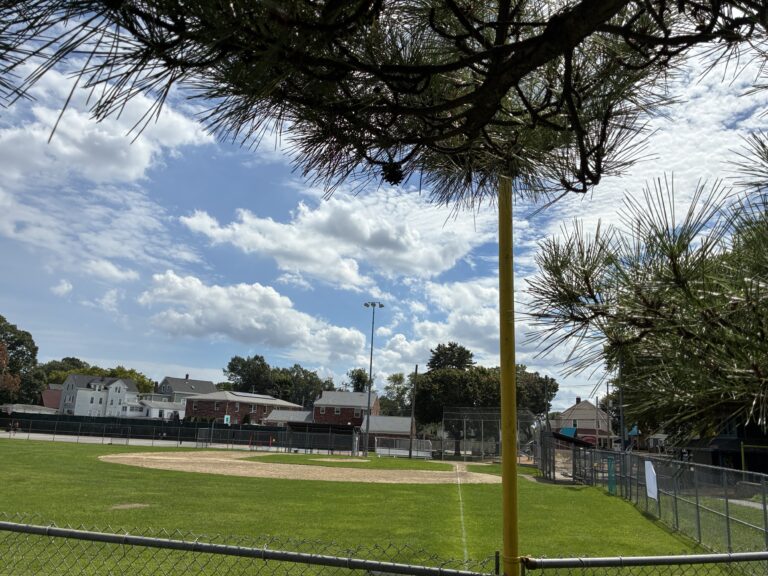 Fargnoli Park baseball field from left field berm