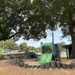 Fargnoli Park play structures for ages 2-5 including sand play area