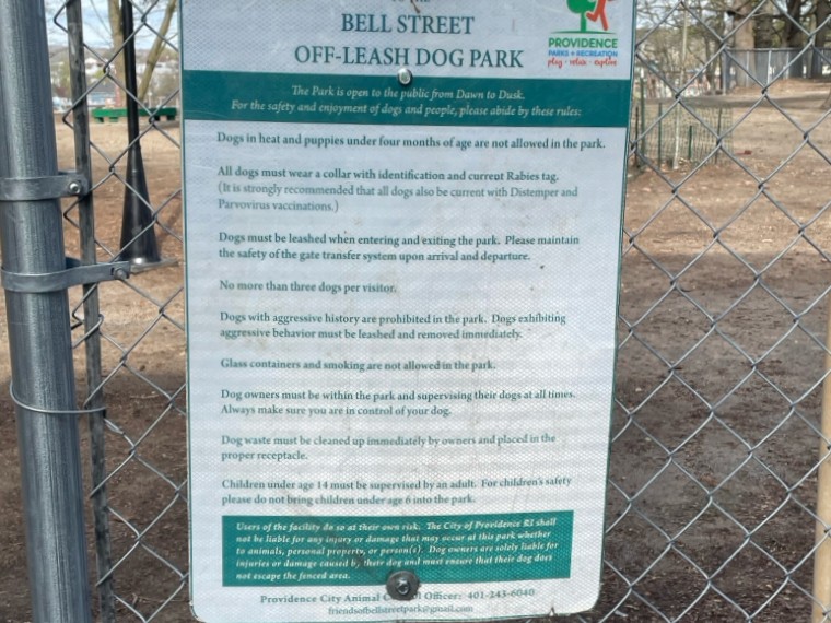 Franciscan Park Rules and Advisories Sign