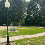 Franciscan Park light pole along walking path