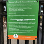 Freeman Park advisory sign