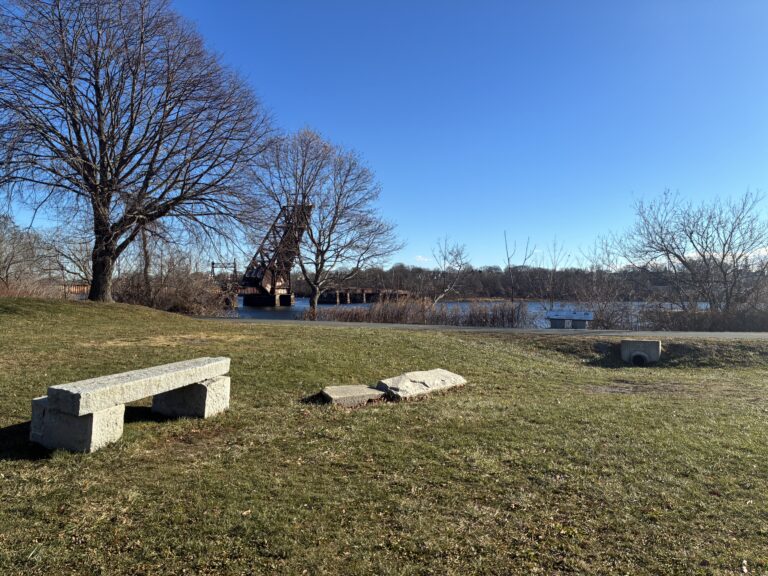 Gano Park view of the Seekonk River and the iconic Crook Point Bascule Bridge