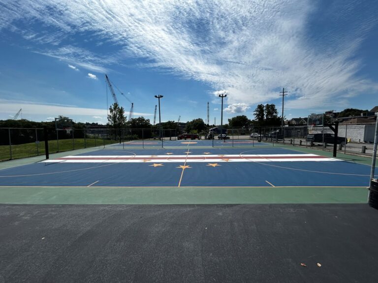Gano Park Basketball Court with Cabo Verde Flag