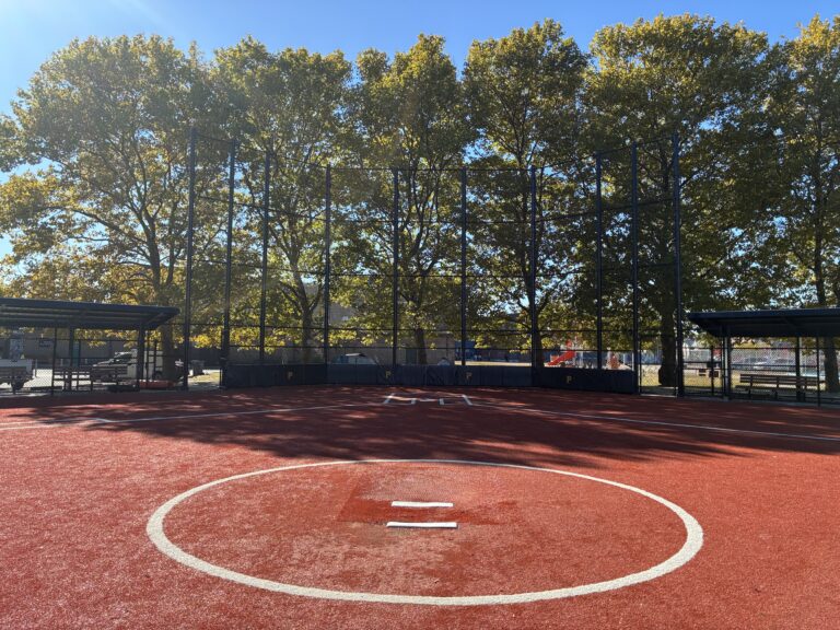 Bucklin Park pitchers mound and backstop