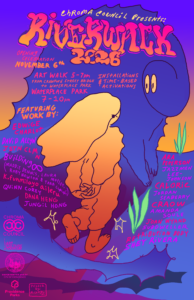 Riverwalk Art 2026 abstract presented by Chroma Council. Opening flyer November 6, 2026 at Waterplace Park