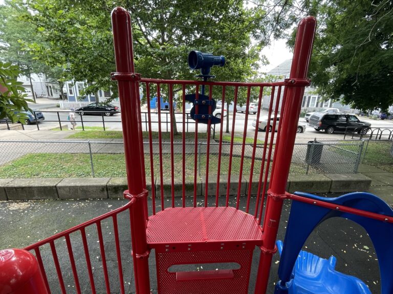 George Araujo Park view from atop play structure for ages 2-12