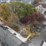 George Araujo Park Aerial image from November 2025 corner of Preston and Ives Streets