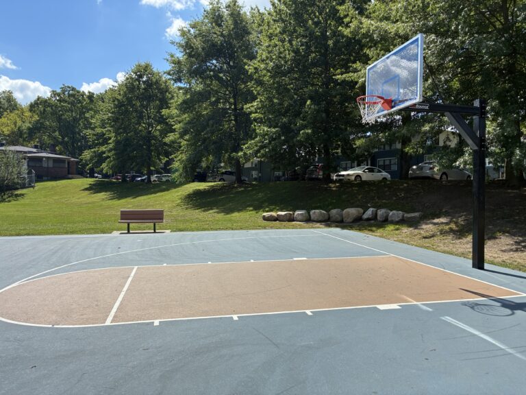 General Street Park basketball goal and bench new in 2025