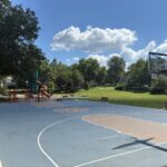 General Street Park basketball court facing the playground and open field