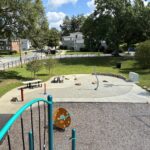 General Street Park waterpark viewed from high on the play equipment