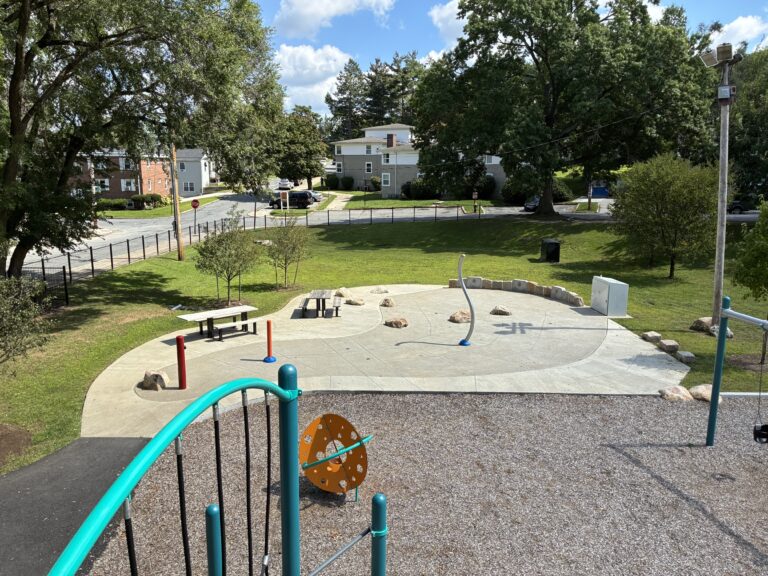 General Street Park waterpark viewed from high on the play equipment