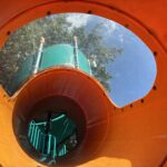 General Street Park inside the large tunnel slide for ages 5-12