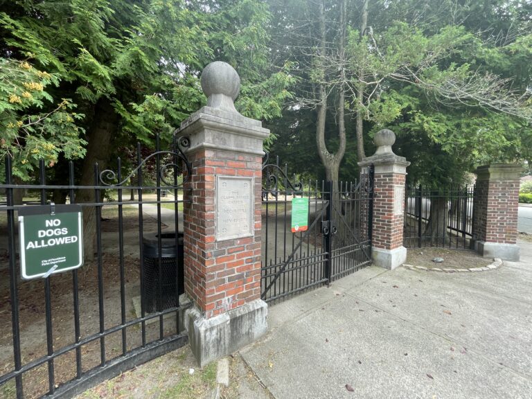 Gladys Potter Park historic 19th century gate for the Gladys Potter Garden