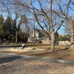 Gladys Potter Park sand play area on a sunny winter's day