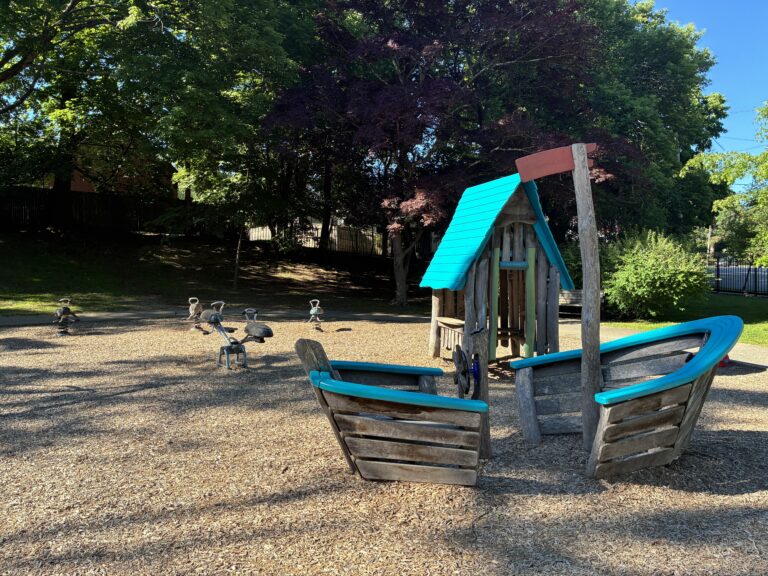 Gladys Potter Park play boat and house for ages 2-5