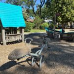 Gladys Potter Park playhouse boat and see saw for ages 2-5