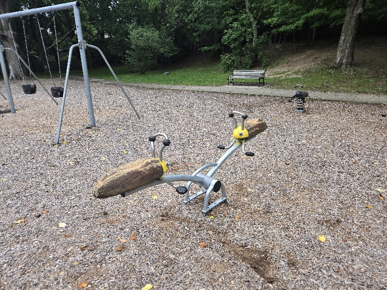 Gladys Potter Park see saw for ages 2-5 rebuilt in August 2026