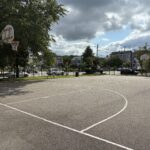 Hassett Park basketball court facing west