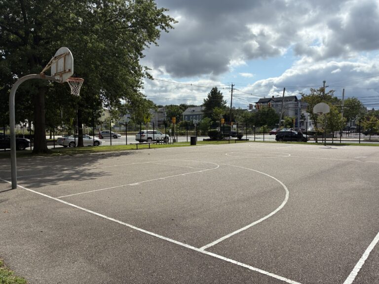 Hassett Park basketball court facing west