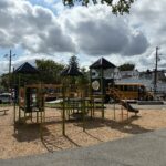 Hassett Park playground for ages 2-12 features balance beam