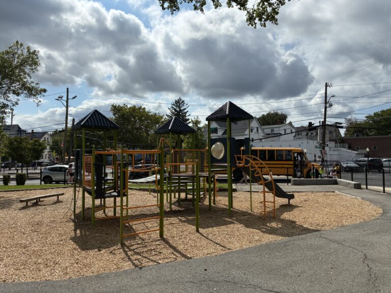 Hassett Park playground for ages 2-12 features balance beam