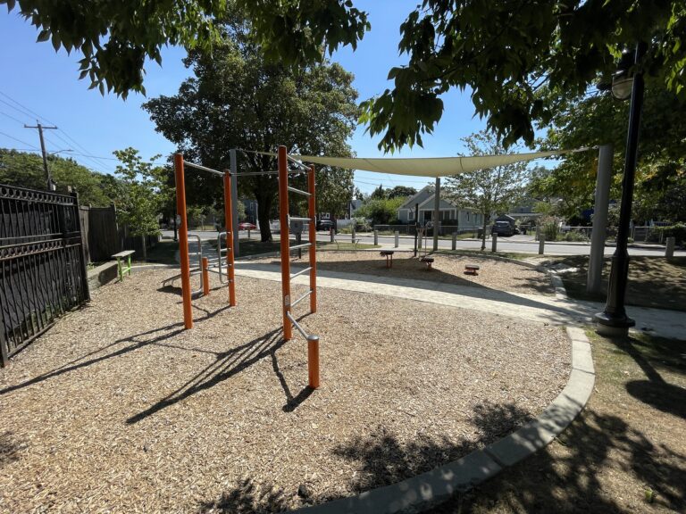 Jacqueline Clements Park fitness area in September