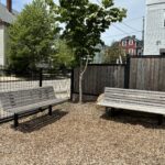 Jennifer Rivera Park conversation corner with benches