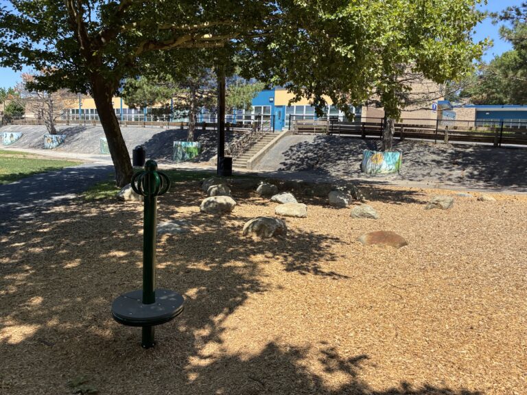 Joslin Park playground spinner and outdoor classroom