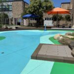 Joslin Park waterpark facing the picnic area and Recreation