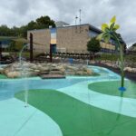 Joslin Park splashpad water features in action Summer 2026